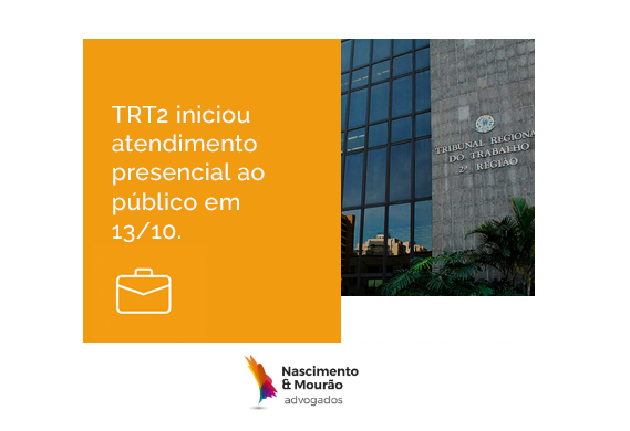 TRT2 iniciou atendimento presencial ao público em 13/10