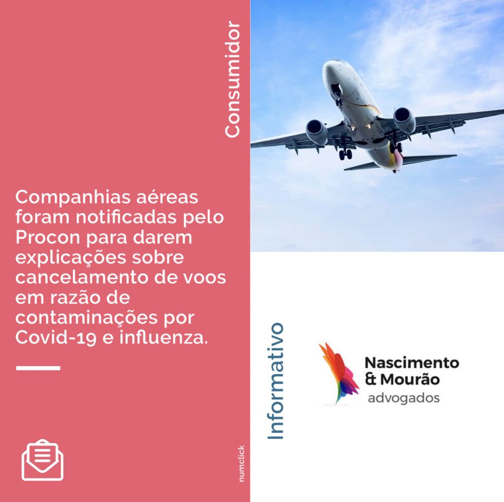 Companhias aéreas foram notificadas pelo Procon para darem explicações sobre cancelamento de voos em razão de contaminações por Covid-19 e influenza