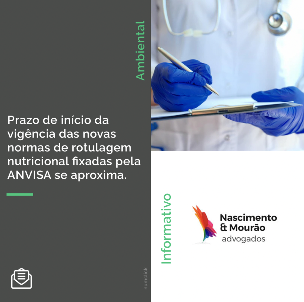 Prazo de início da vigência das novas normas de rotulagem nutricional fixadas pela ANVISA se aproxima.