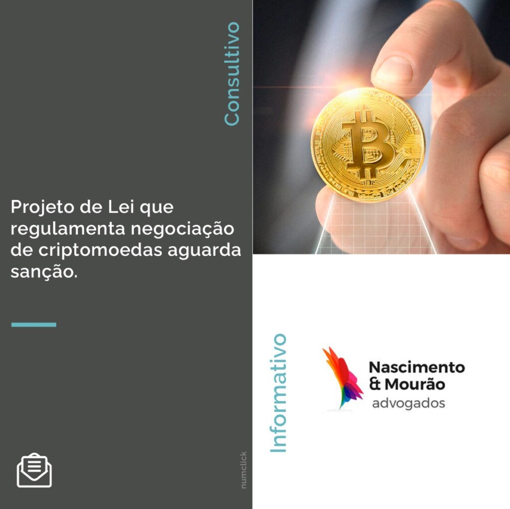 Projeto de Lei que regulamenta negociação de criptomoedas aguarda sanção.